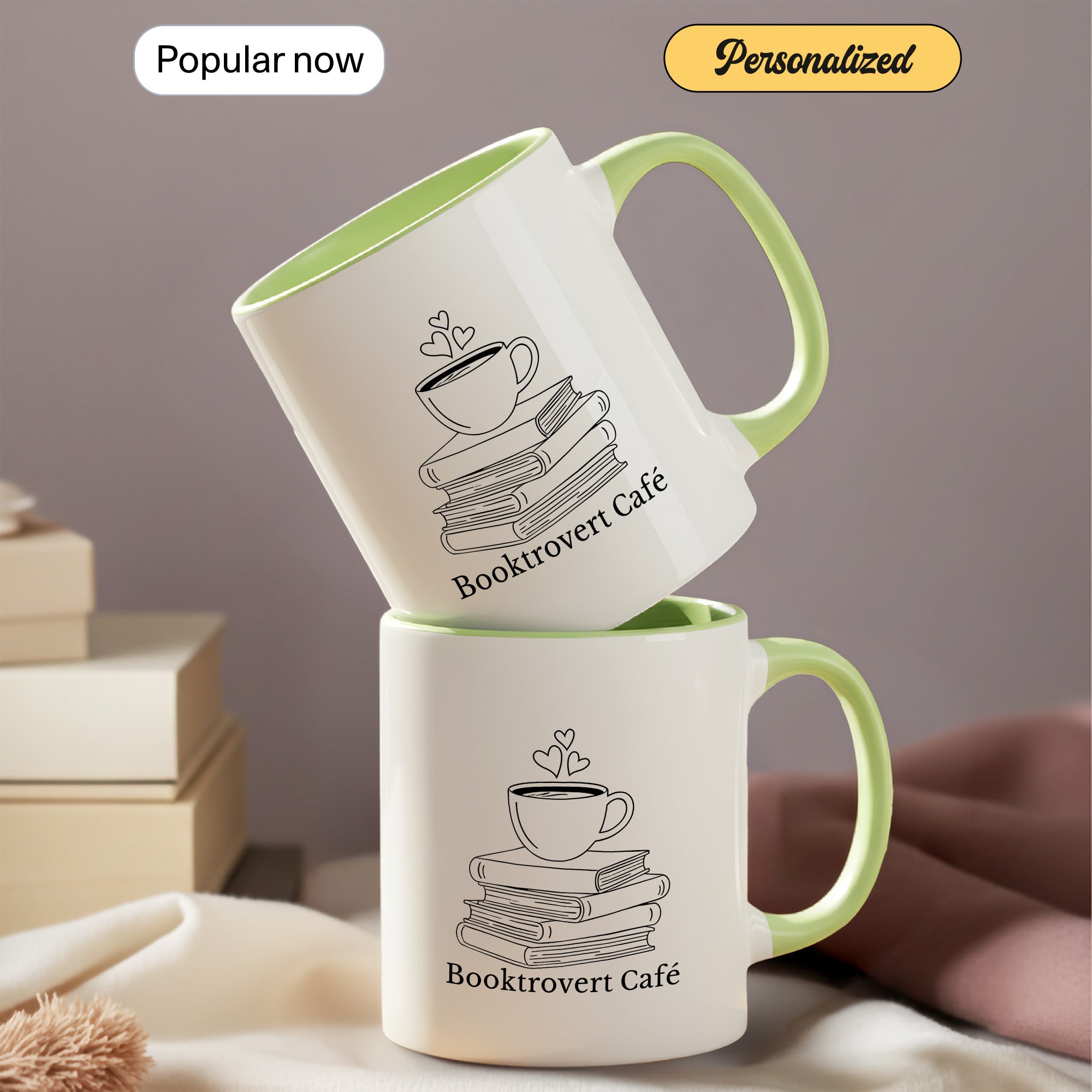 Booktrovert Cafe Mug – Book Lover Coffee Cup – Introvert Reader Gift – Multi Color Ringer Mug 11oz 15oz | Mug 104